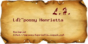 Lápossy Henrietta névjegykártya